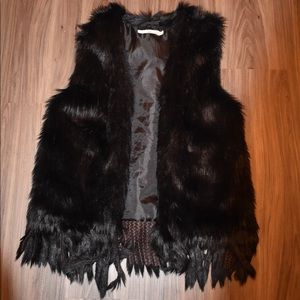 Black Furry Vest